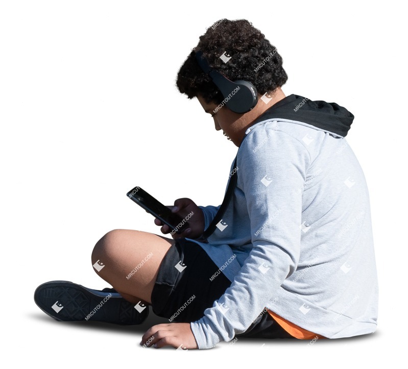 Boy with a smartphone playing people png (18196)