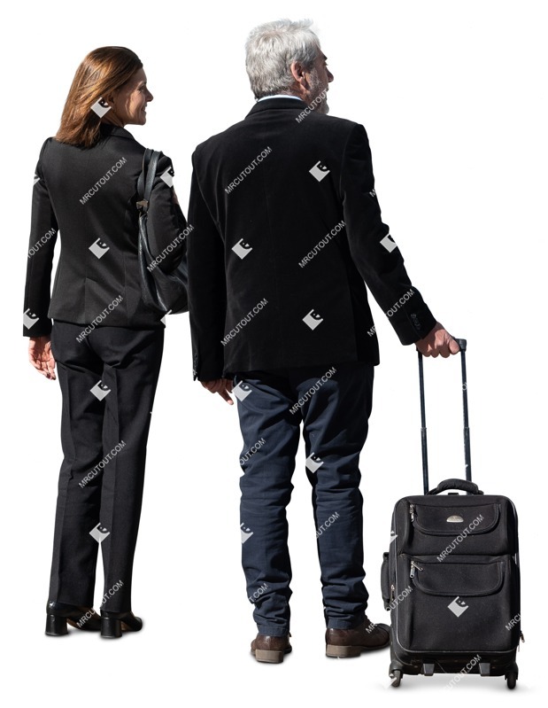 Business group with a baggage standing cut out people (17028)