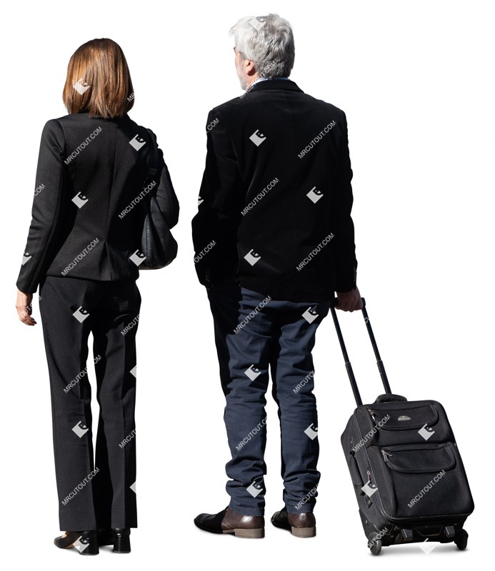 Business group with a baggage standing cut out people (16577)