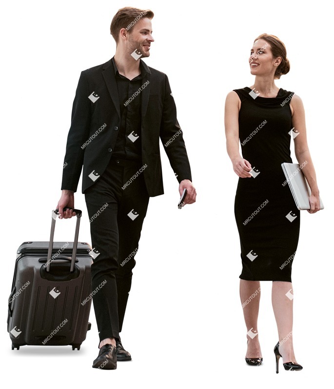 Business group with a baggage walking people png (11517)