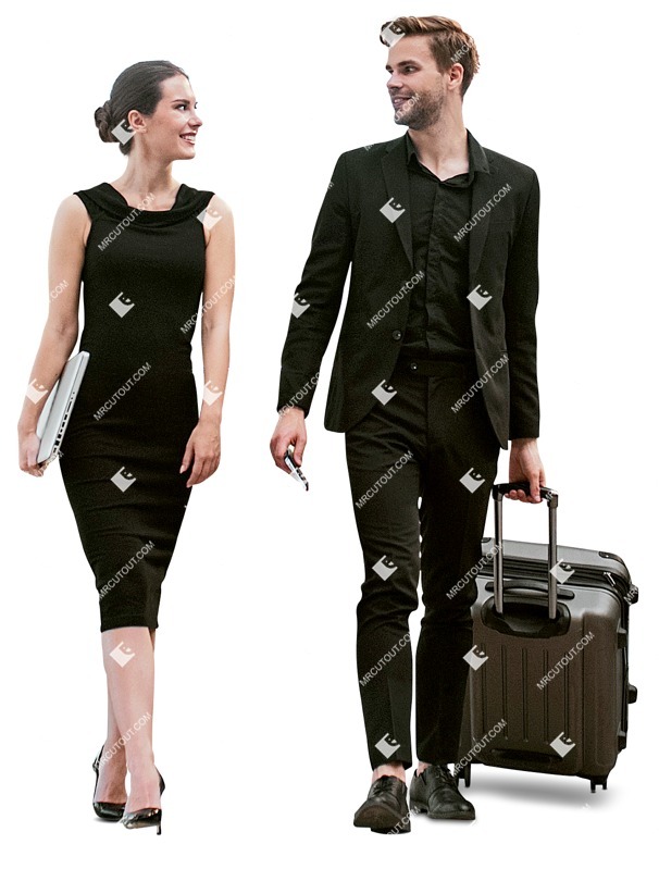 Business group with a baggage walking people png (11516)