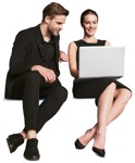 Business group with a computer people png (11311) - miniature
