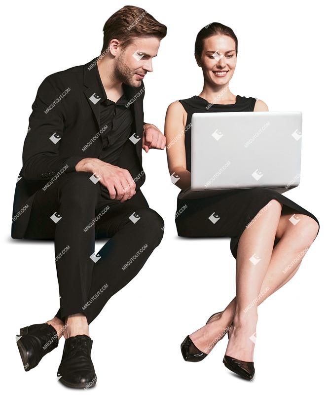 Business group with a computer people png (12418)