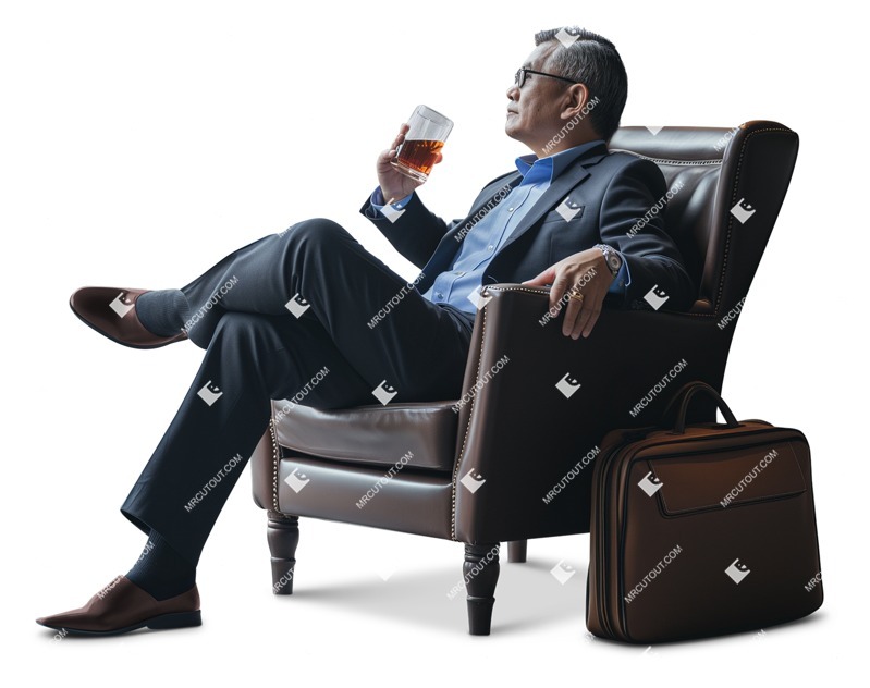 Businessman drinking cut out people (19153)