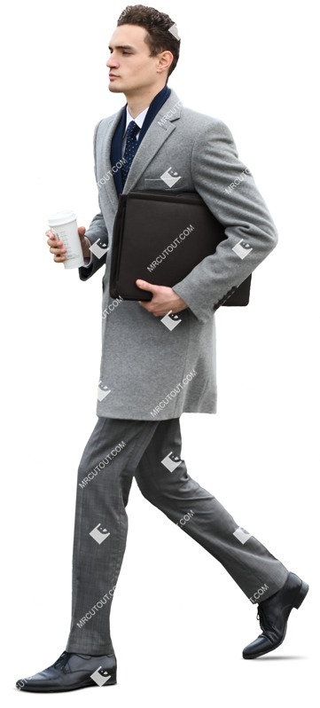 Businessman drinking coffee entourage people (7432)