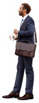 Businessman drinking coffee people png (10427) - miniature
