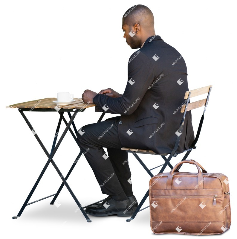 Businessman drinking coffee cut out pictures (13222)