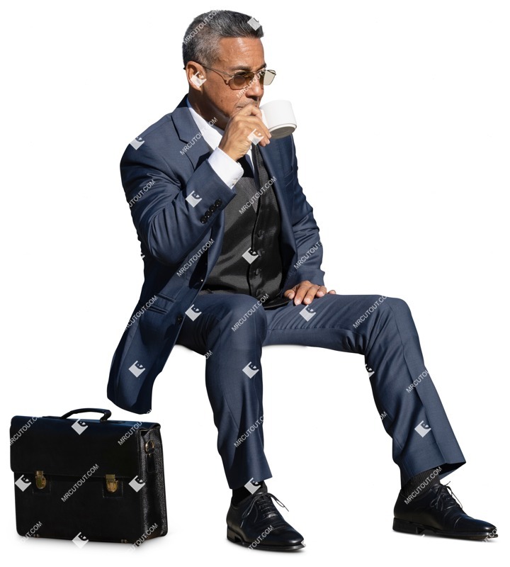 Businessman drinking coffee people png (13839)