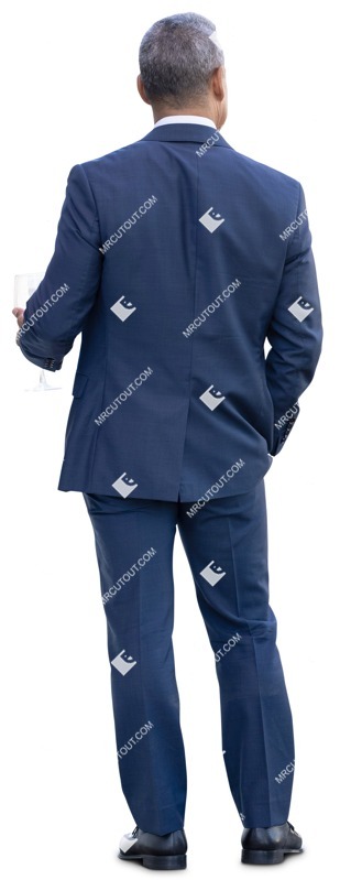 Businessman drinking wine entourage people (14624)