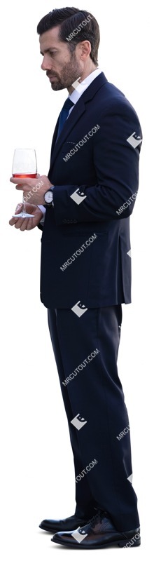 Businessman drinking wine people png (15190)