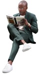 Businessman reading a book png people (8745) - miniature