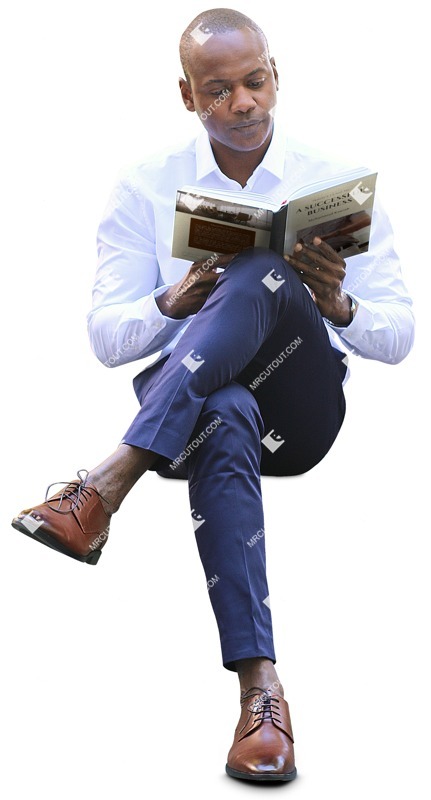 Businessman reading a book people png (8609)