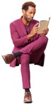 Businessman reading a book people png (10121) - miniature