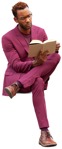 Businessman reading a book  (10079) - miniature
