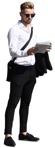 Businessman reading a newspaper people png (7303) - miniature