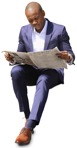 Businessman reading a newspaper people png (8809) - miniature