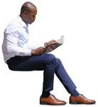 Businessman reading a newspaper people png (8815) - miniature