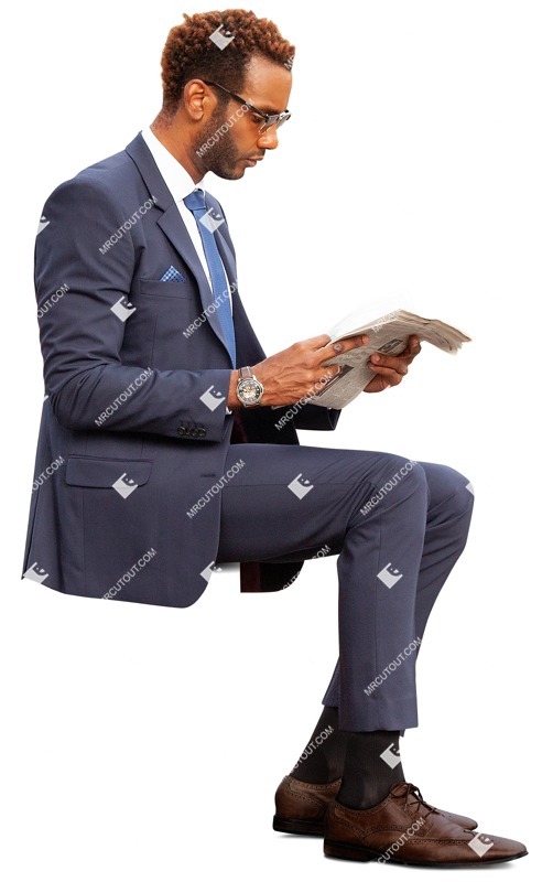 Businessman reading a newspaper people png (9508)