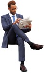Businessman reading a newspaper  (9510) - miniature