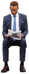 Businessman reading a newspaper  (9512) - miniature