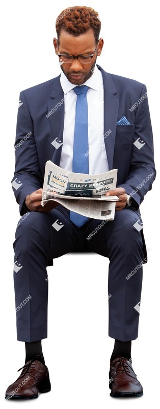 Businessman reading a newspaper people png (9512)