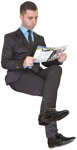 Businessman sitting people png (2326) - miniature