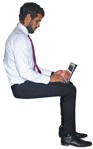 Businessman sitting people png (2216) - miniature