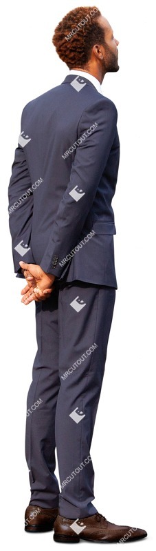 A man in a grey suit standing and looking at something - human png