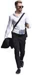 Businessman walking entourage people (7455) - miniature