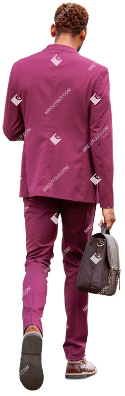 Businessman walking people cutouts (9073)