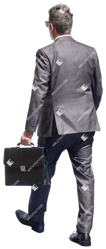 Businessman walking entourage people (14607)
