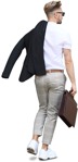 Cut out people - Businessman With A Smartphone Walking 0010 | MrCutout.com - miniature