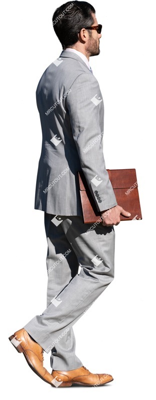 Businessman walking cut out people (13539)
