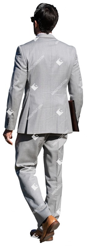 Businessman walking cut out people (14165)