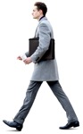 Businessman walking entourage people (7258) - miniature