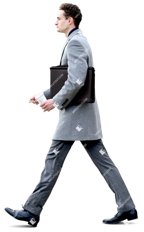 Businessman walking entourage people (7572)