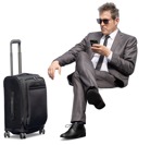 Businessman with a baggage png people (12249) | MrCutout.com - miniature