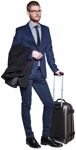 Businessman with a baggage standing  (2920) - miniature