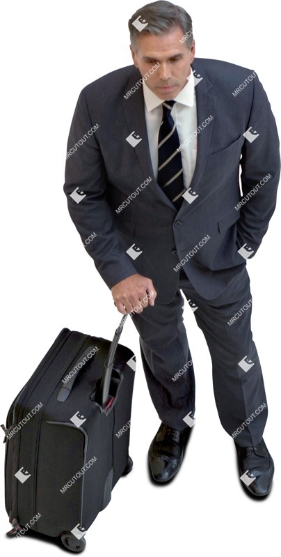 Businessman with a baggage standing png people (6733) Businessman with a baggage standing png people (6733)