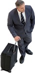 Businessman with a baggage standing png people (6747) - miniature