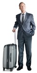 Businessman with a baggage standing people png (11211) - miniature