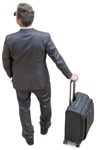 Businessman with a baggage standing cut out pictures (12282) - miniature