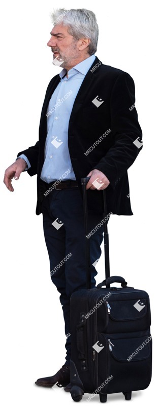 Businessman with a baggage standing people cutouts (18101)