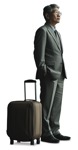Businessman with a baggage standing entourage people (19157) - miniature