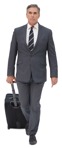 Businessman with a baggage walking human png (6036) - miniature