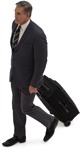Businessman with a baggage walking entourage people (5256) - miniature