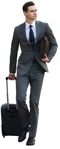Businessman with a baggage walking  (7465) - miniature