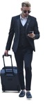 Businessman with a baggage walking cut out pictures (7382) - miniature