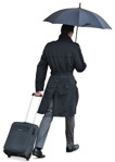 Businessman with a baggage walking cut out pictures (7780) - miniature