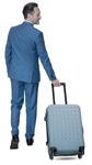 Businessman with a baggage walking people png (8307) - miniature
